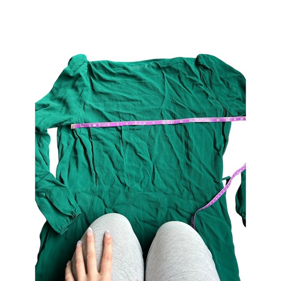 Reformation Milan Emerald Green Long Sleeve Wrap Maxi Dress Medium - Picture 10 of 11